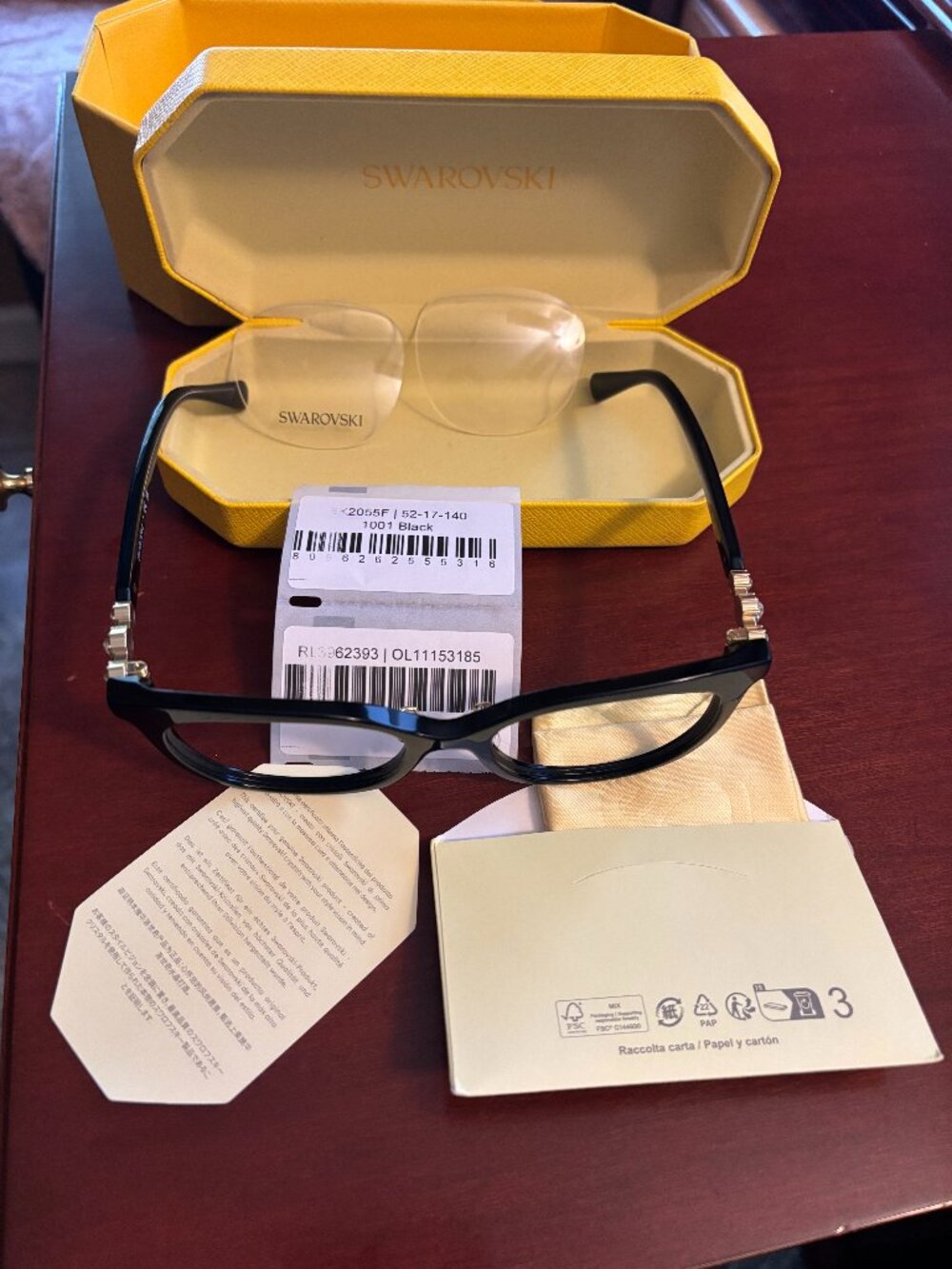 Swarovski SK2055F 1001 Black Eyeglasses Frames 52-17-140 Women's Display Model